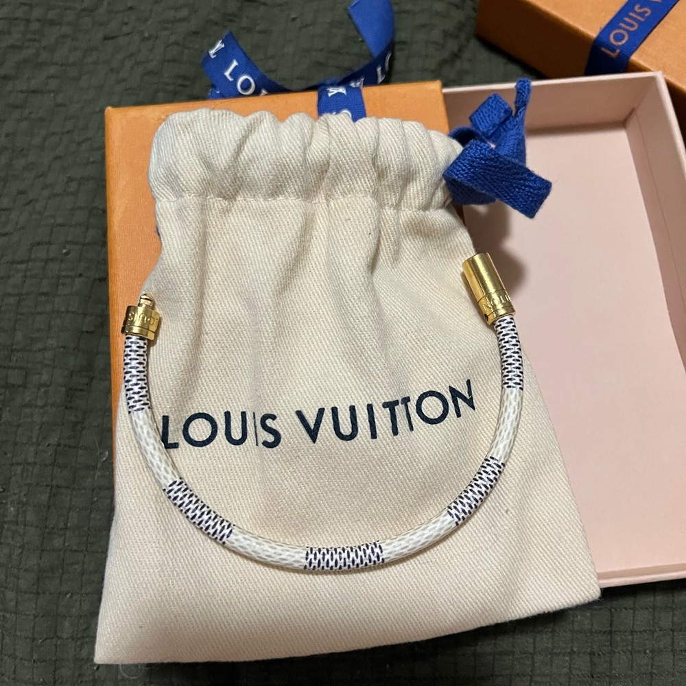 Louis Vuitton White and Gold Rope Bracelet